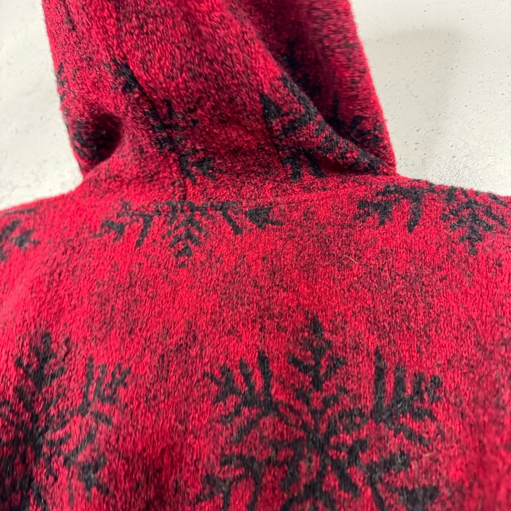 The Vermont Country Store Snowflake Hooded Poncho Cape Shawl Sweater - Picture 9 of 10